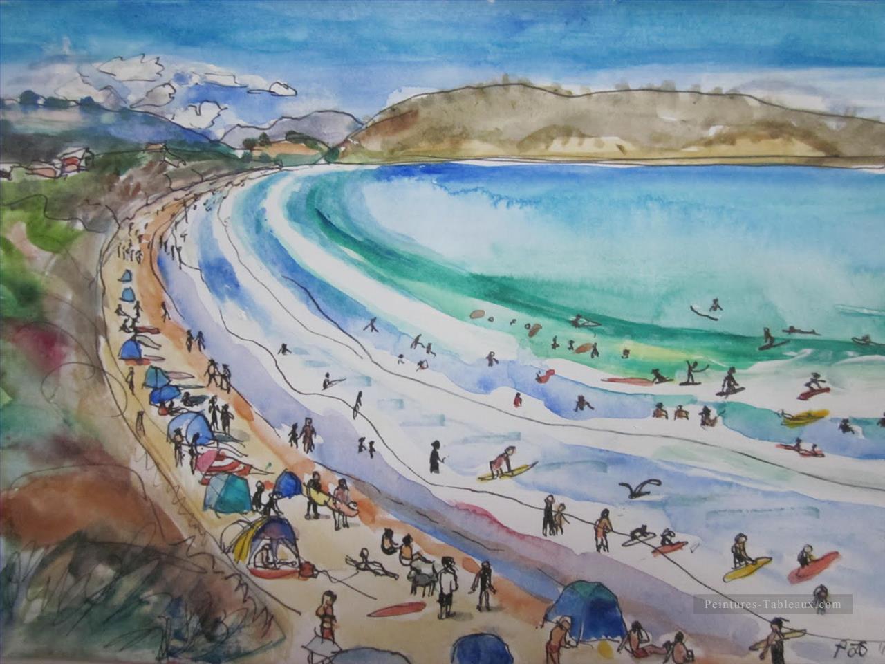 L’été au parc plage Tasmanie Peintures à l'huile
